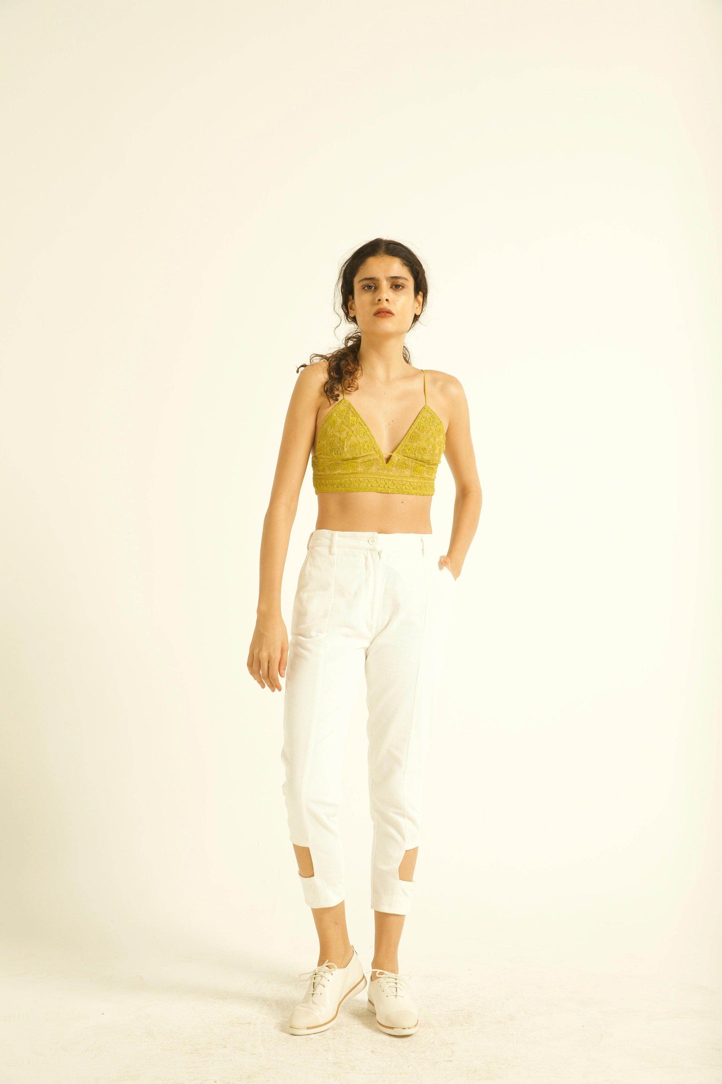 CUTOUT CORDUROY PANT - dash and dot