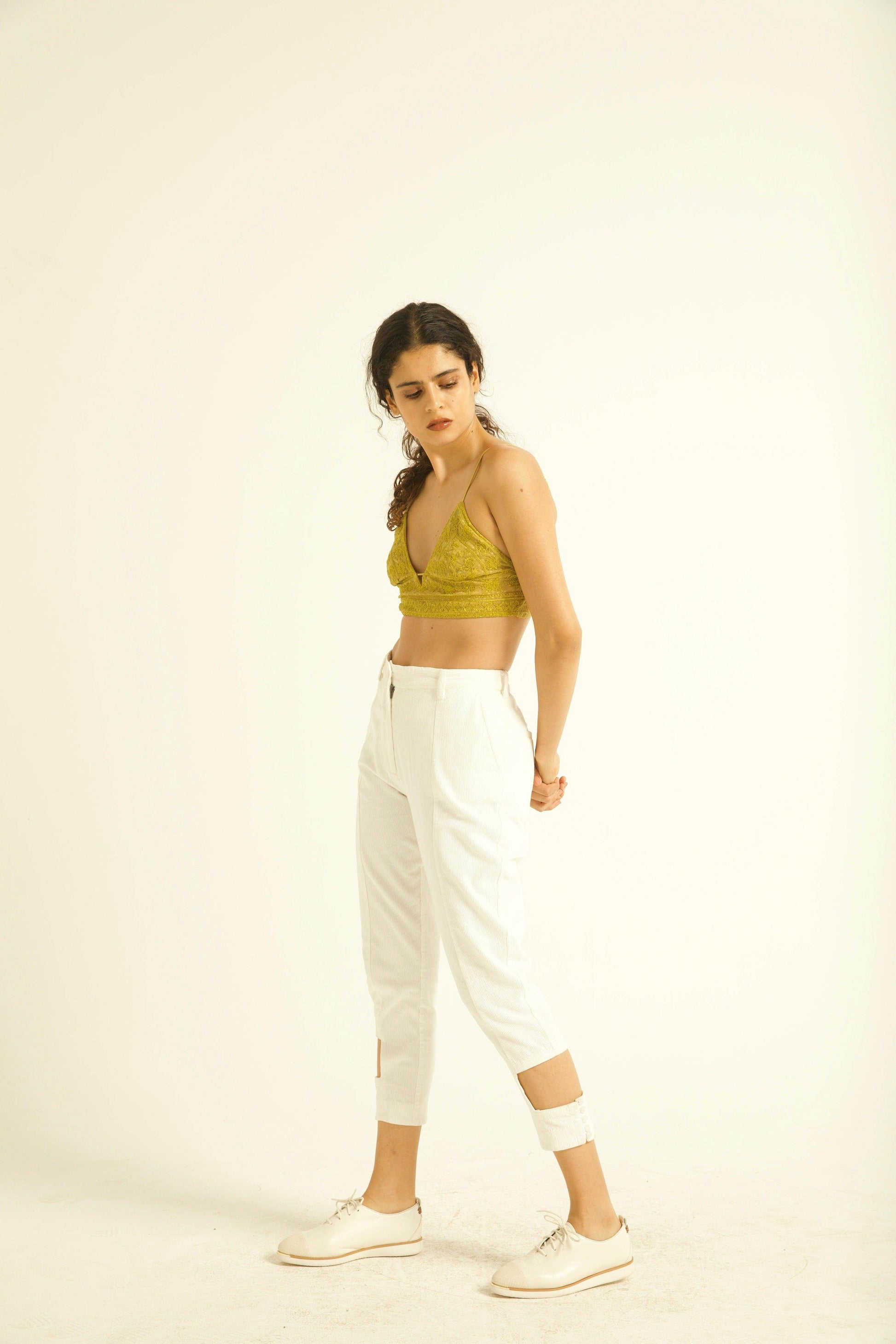 CUTOUT CORDUROY PANT - dash and dot