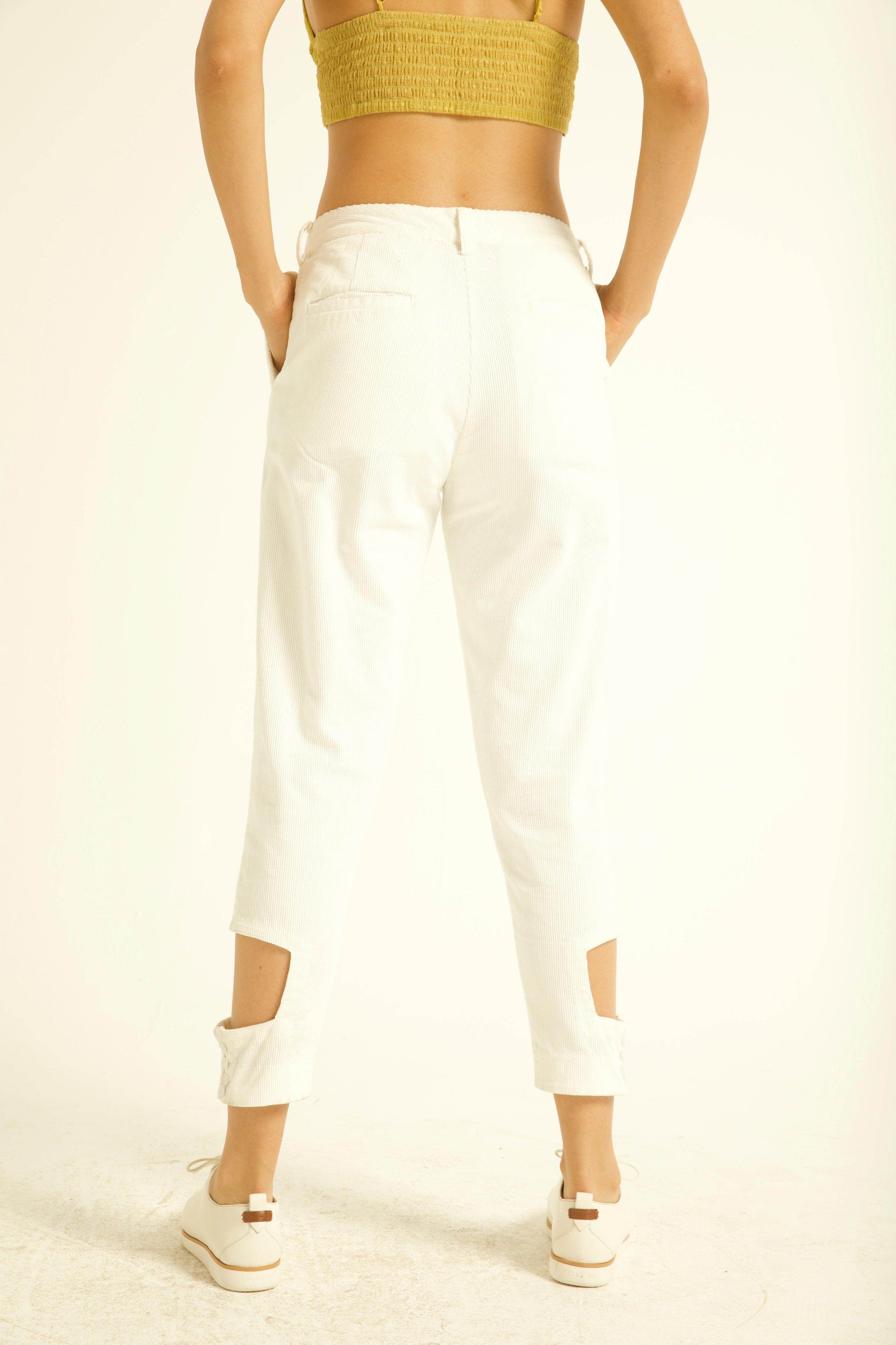 CUTOUT CORDUROY PANT - dash and dot