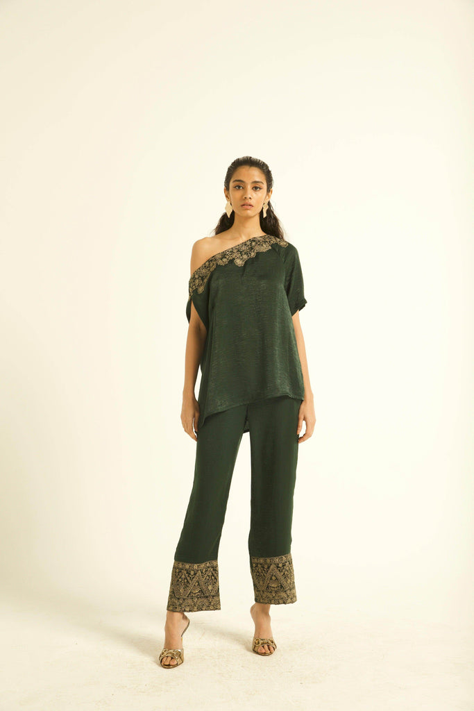 EMBROIDERED CUFF PANT - dash and dot dash and dot