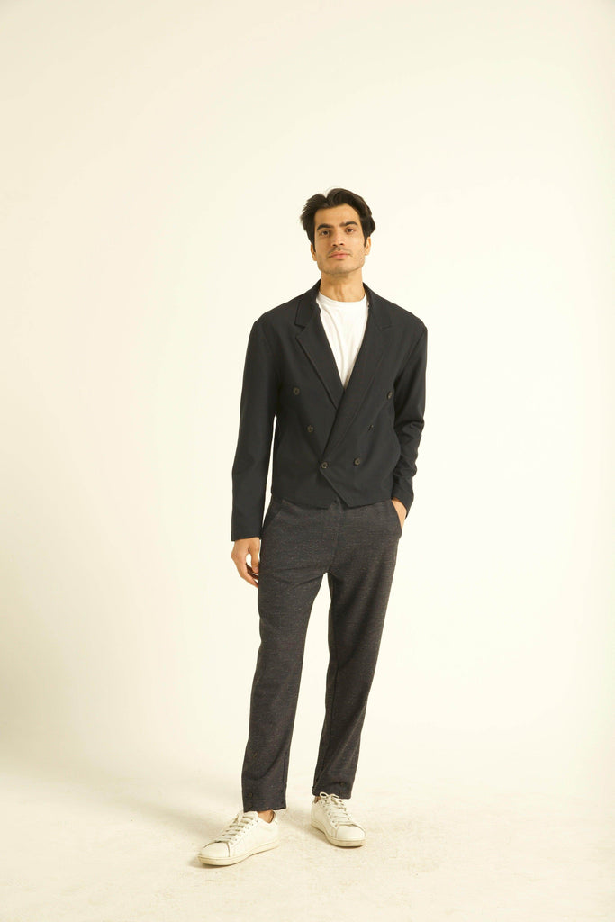 DOUBLE-BREASTED CROP BLAZER - dash and dot dash and dot