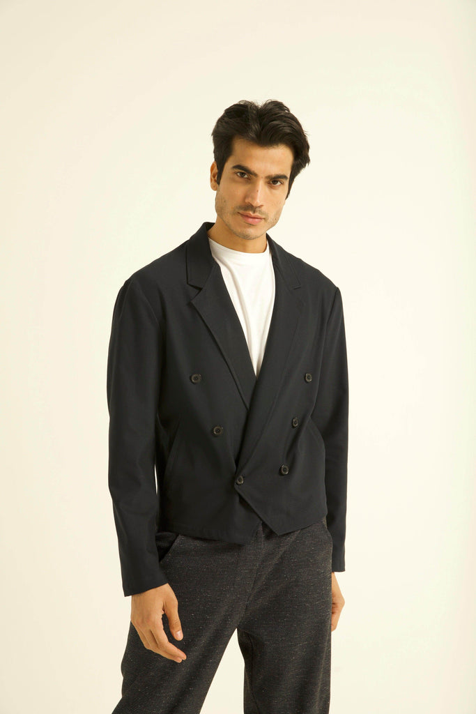 DOUBLE-BREASTED CROP BLAZER - dash and dot dash and dot