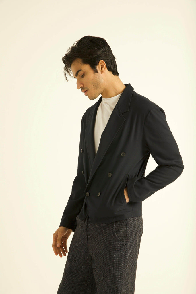 DOUBLE-BREASTED CROP BLAZER - dash and dot dash and dot