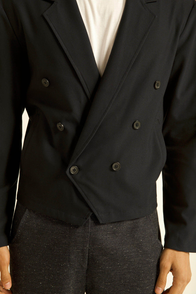 DOUBLE-BREASTED CROP BLAZER - dash and dot dash and dot