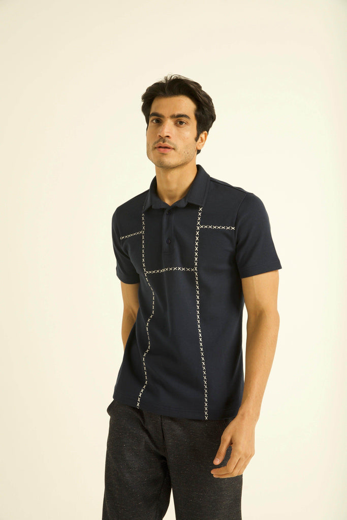CROSS STITCH POLO - dash and dot dash and dot