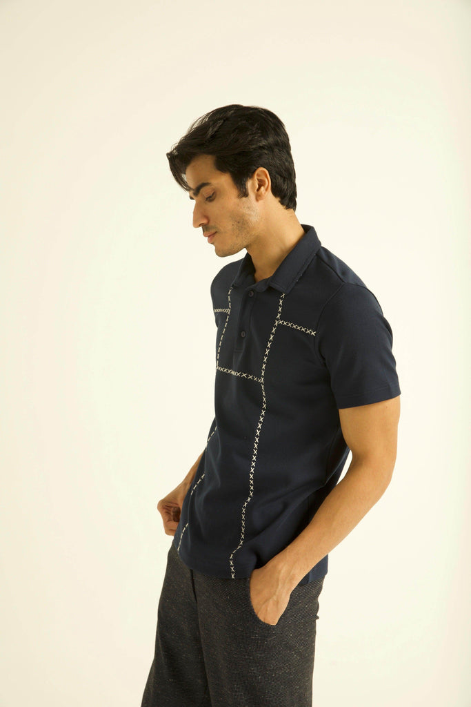 CROSS STITCH POLO - dash and dot dash and dot