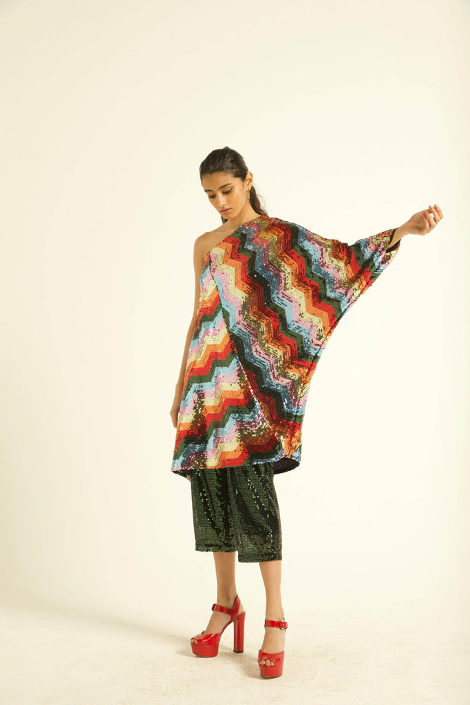 ONE SHOULDER SEQUIN DRESS - dash and dot dash and dot
