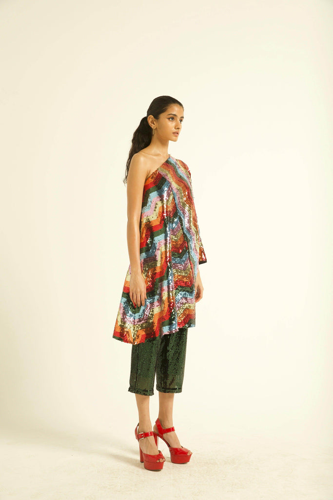 ONE SHOULDER SEQUIN DRESS - dash and dot dash and dot