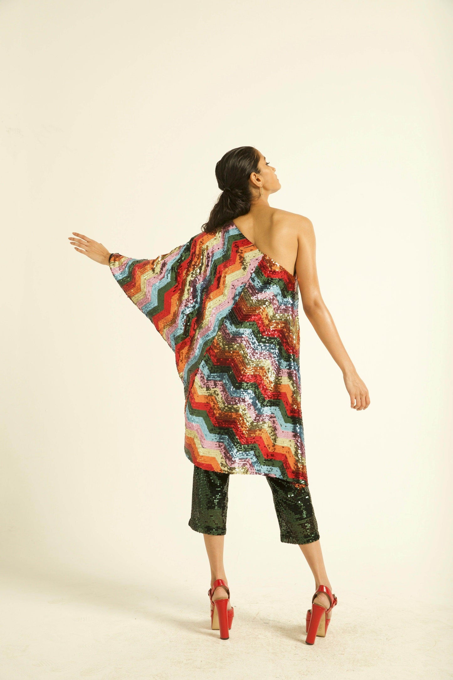 ONE SHOULDER SEQUIN DRESS - dash and dot