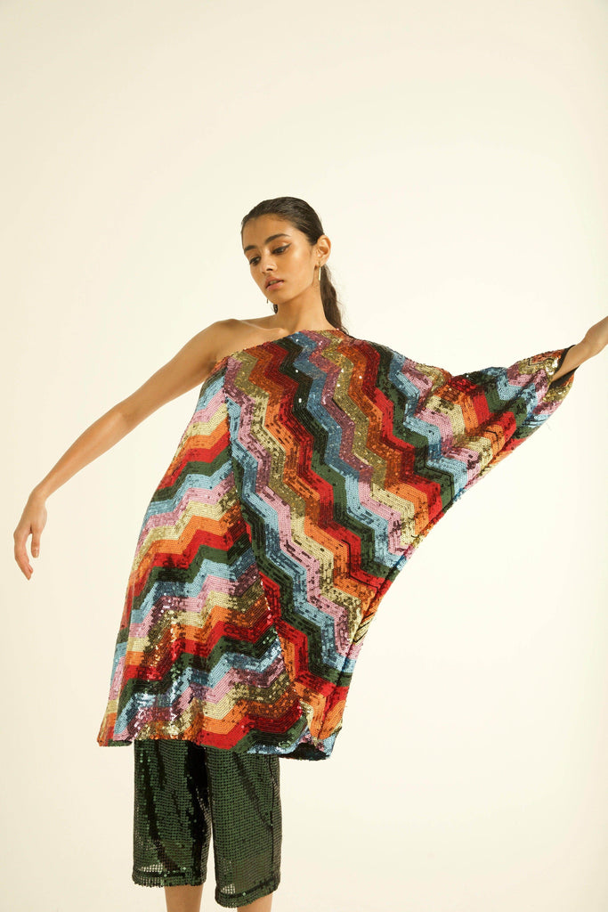 ONE SHOULDER SEQUIN DRESS - dash and dot dash and dot