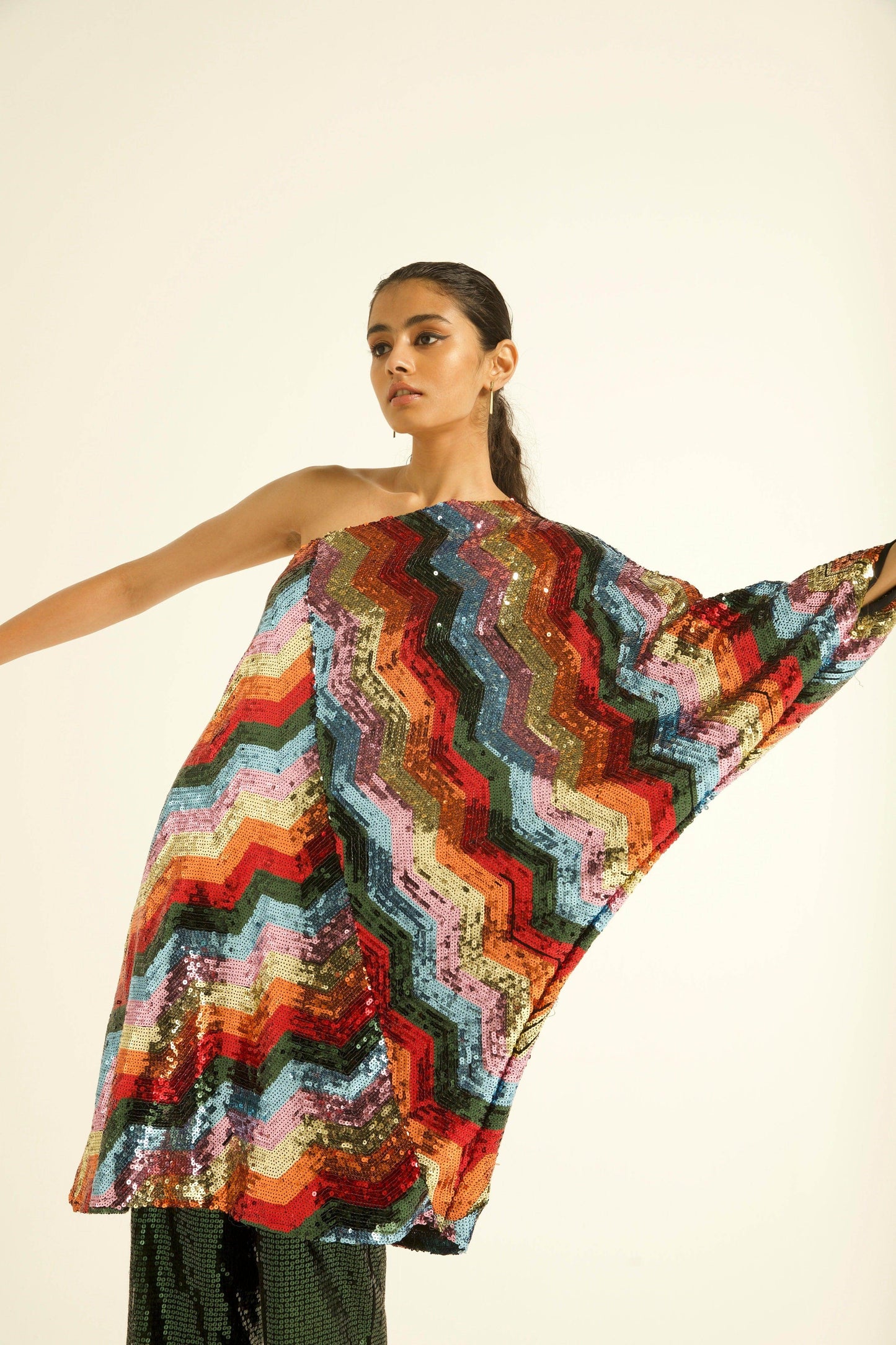 ONE SHOULDER SEQUIN DRESS - dash and dot