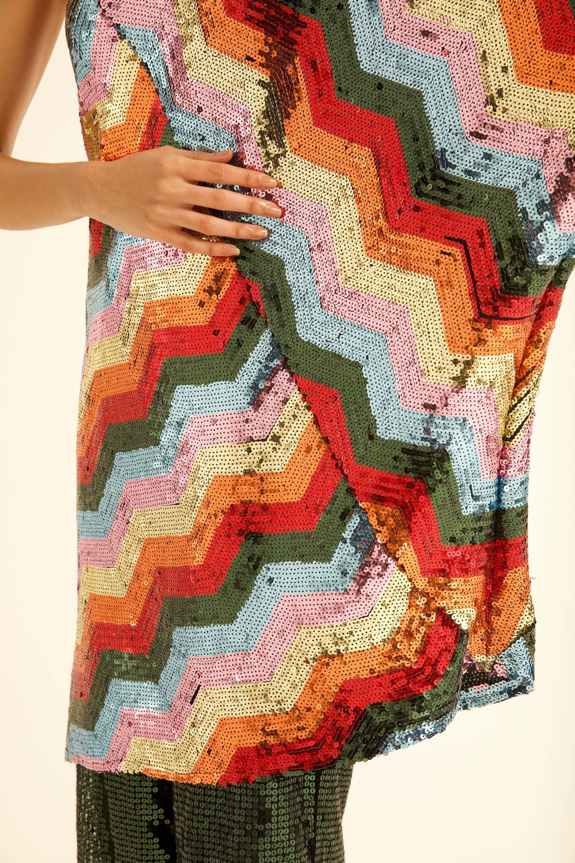 ONE SHOULDER SEQUIN DRESS - dash and dot