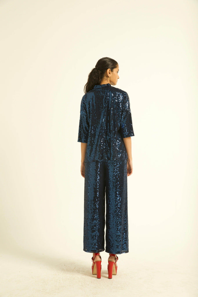 BLUE SEQUIN BOXY TOP - dash and dot dash and dot
