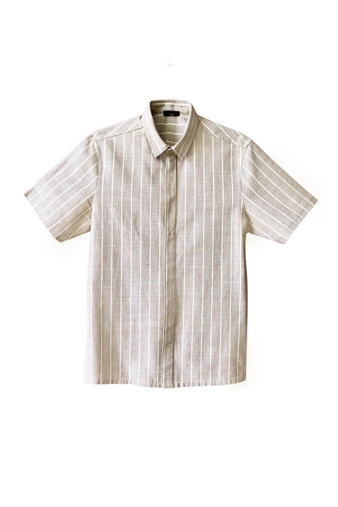 STRIPE HALF SLEEVE SHIRT - dash and dot dash and dot