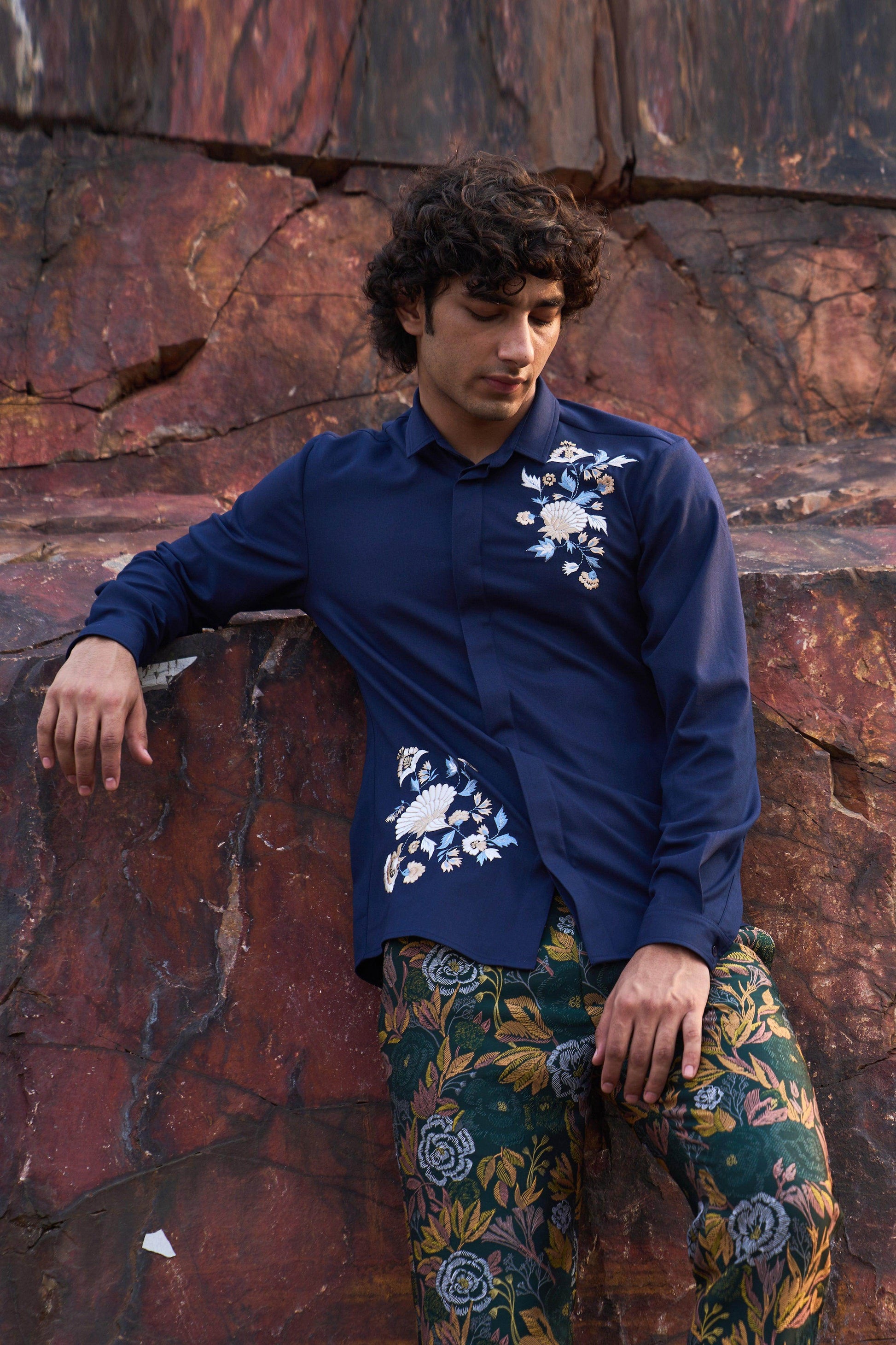 FLORAL EMBROIDERED SHIRT - dash and dot