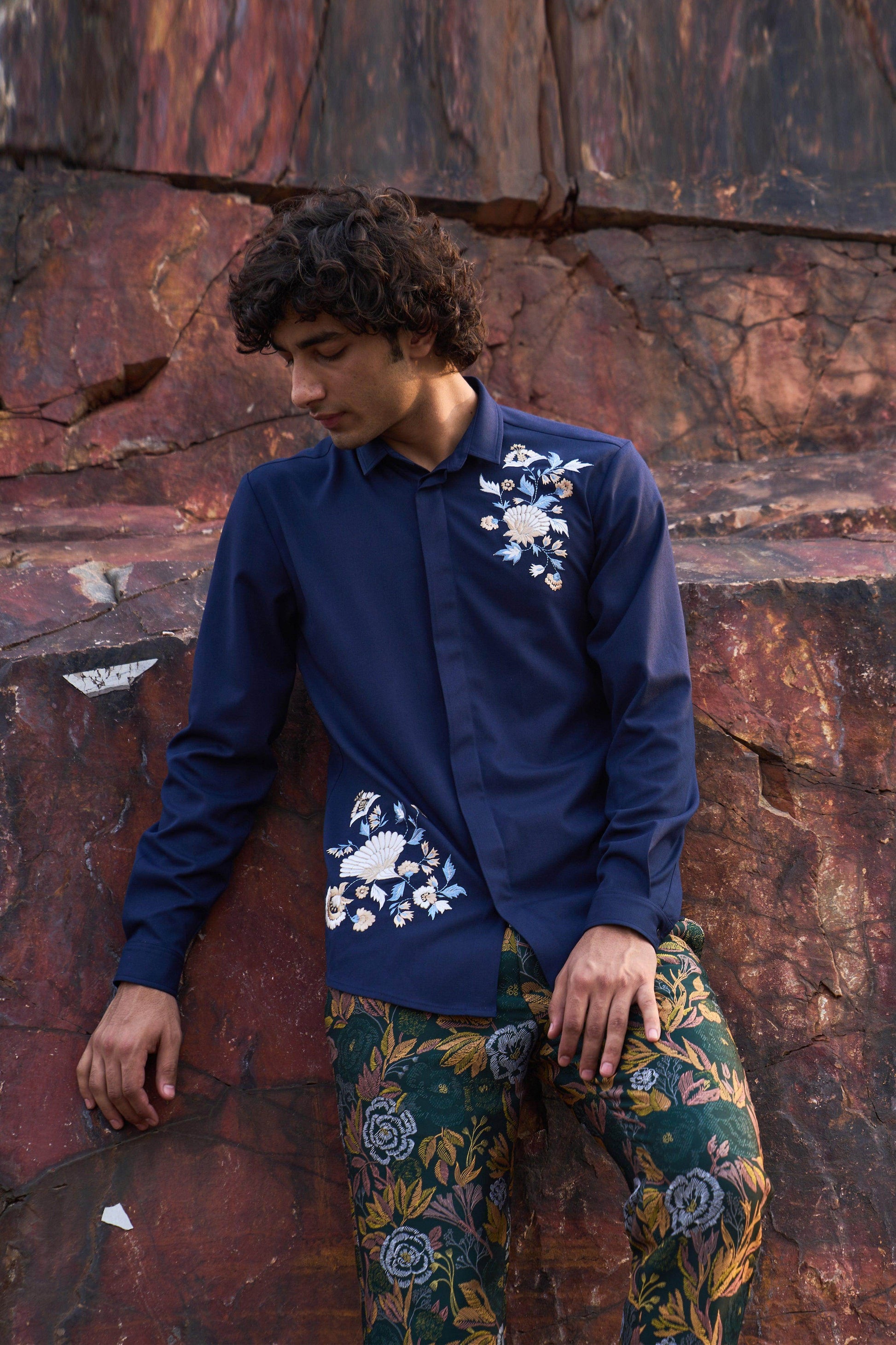 FLORAL EMBROIDERED SHIRT - dash and dot