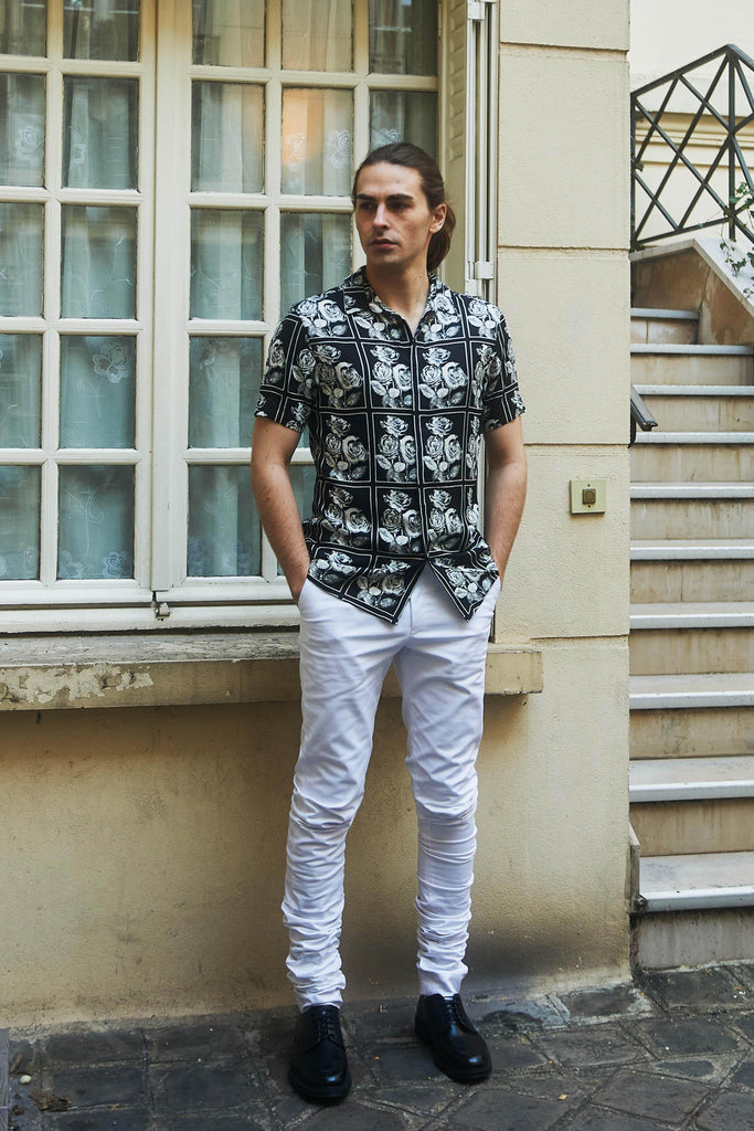 B/W ROSE SHIRT - dash and dot dash and dot