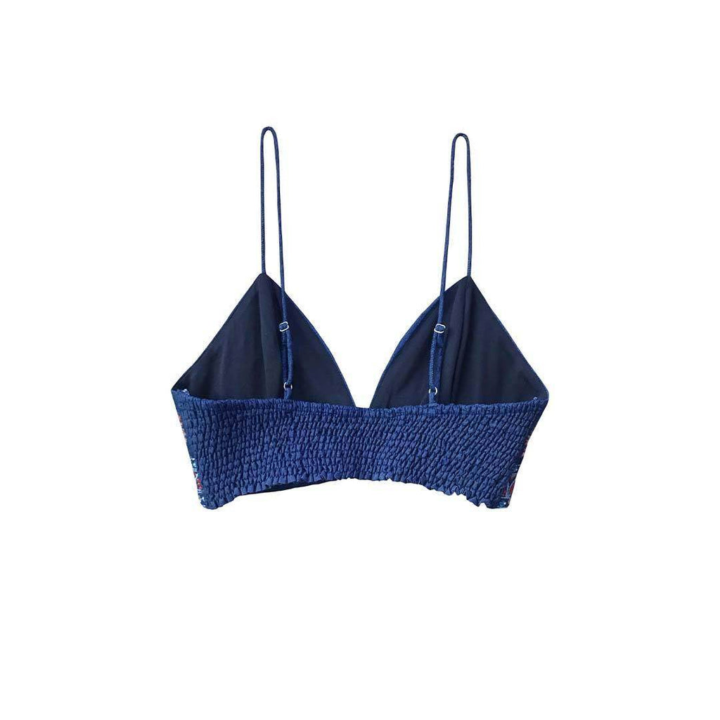 DENIM EMBROIDERED BRALETTE - dash and dot dash and dot
