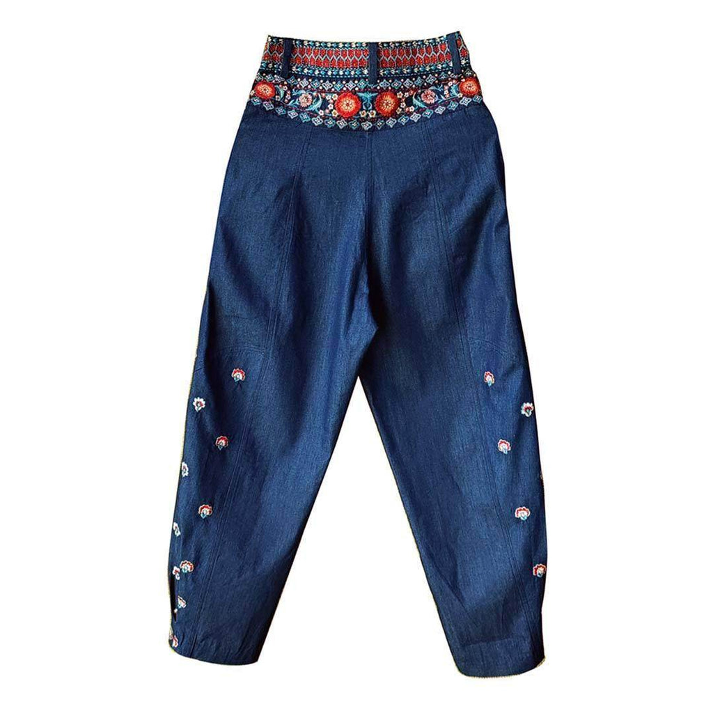 DENIM EMBROIDERED PANT - dash and dot dash and dot