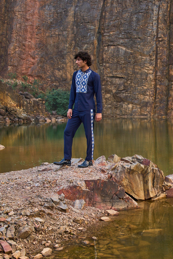 JACQUARD TUXEDO STRIPE PANT - dash and dot dash and dot