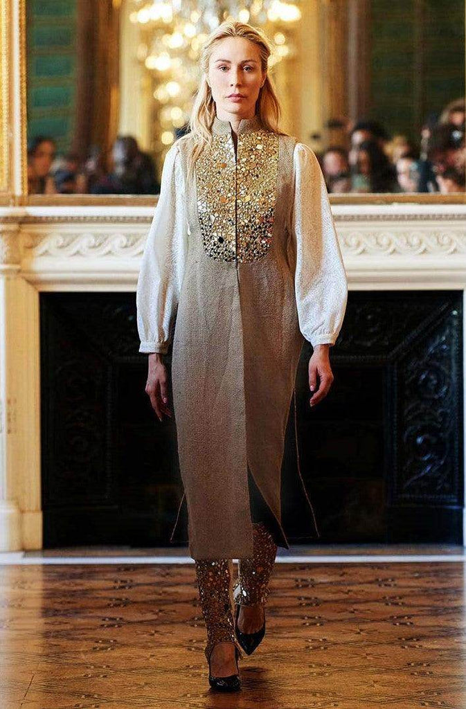 SLEEVELESS JUTE JACKET - dash and dot dash and dot