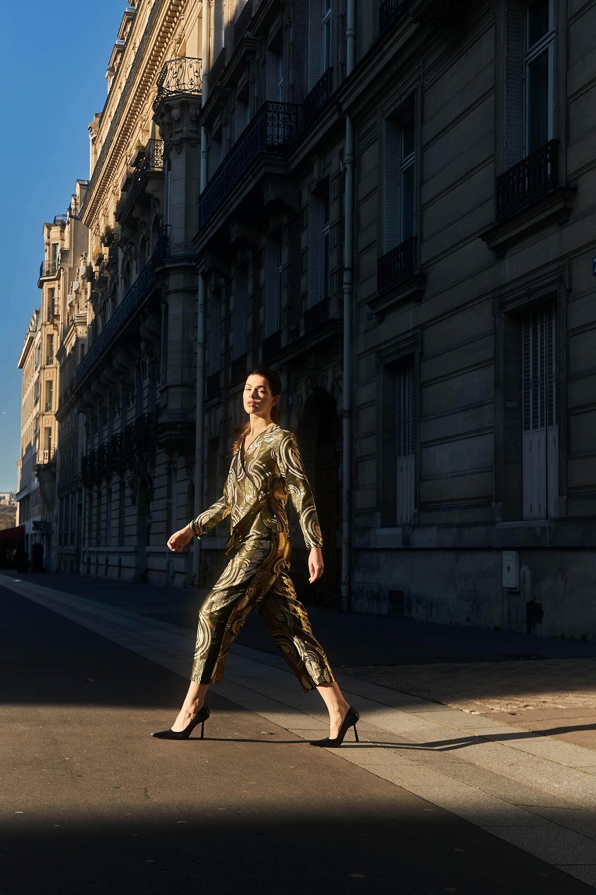 BROCADE STRIPE PANT - dash and dot