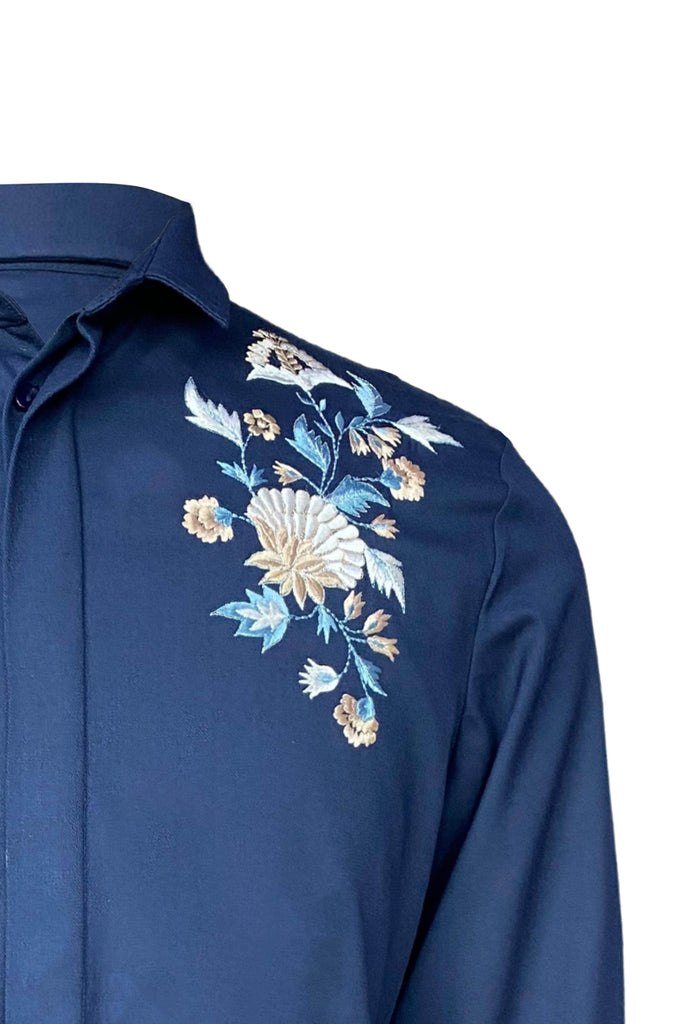 FLORAL EMBROIDERED SHIRT - dash and dot dash and dot