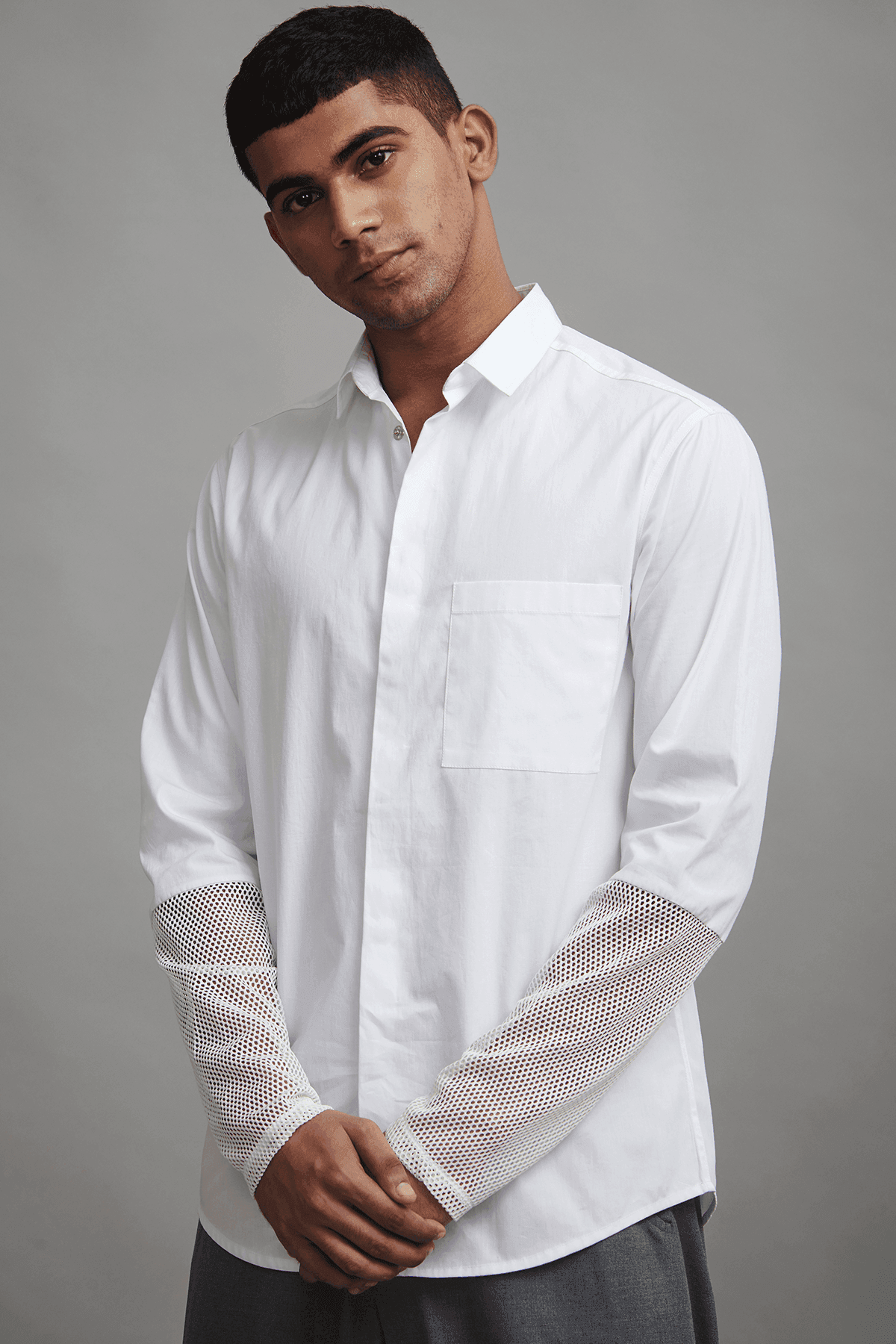 MESH CUFF SHIRT - dash and dot