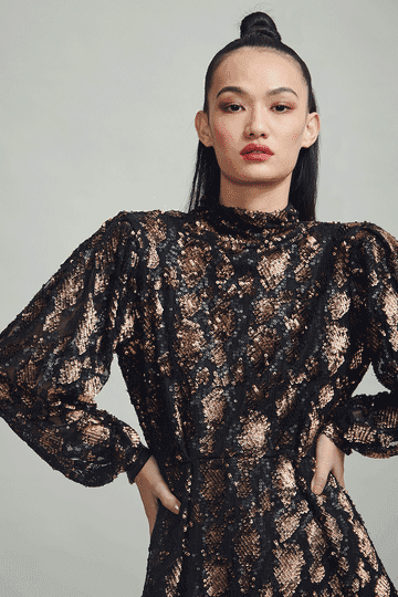 LEOPARD SEQUIN MIDI - dash and dot dash and dot