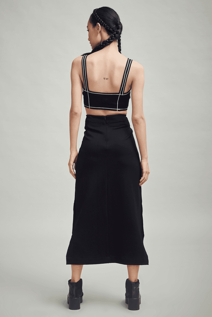 BLACK PONTE HIGH LOW SKIRT - dash and dot dash and dot