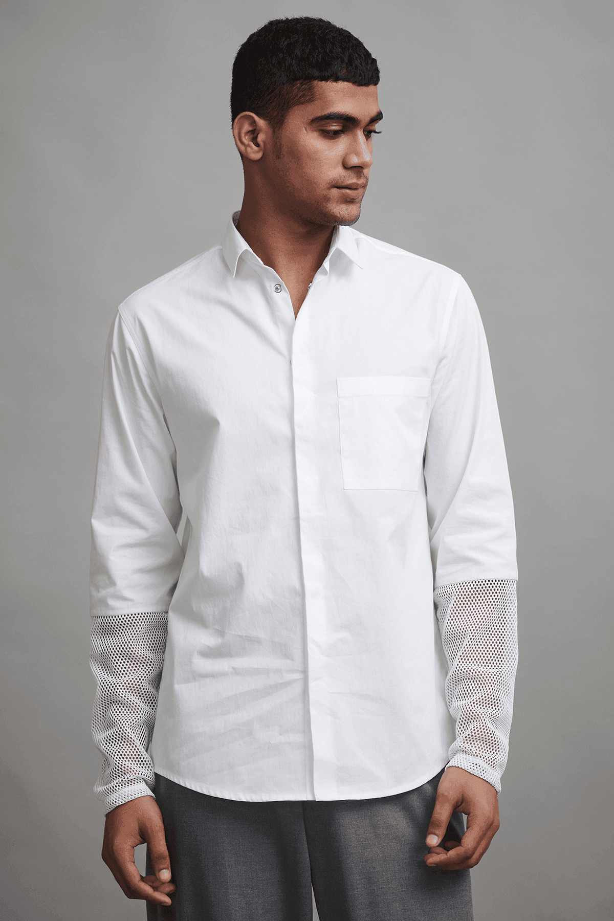 MESH CUFF SHIRT - dash and dot