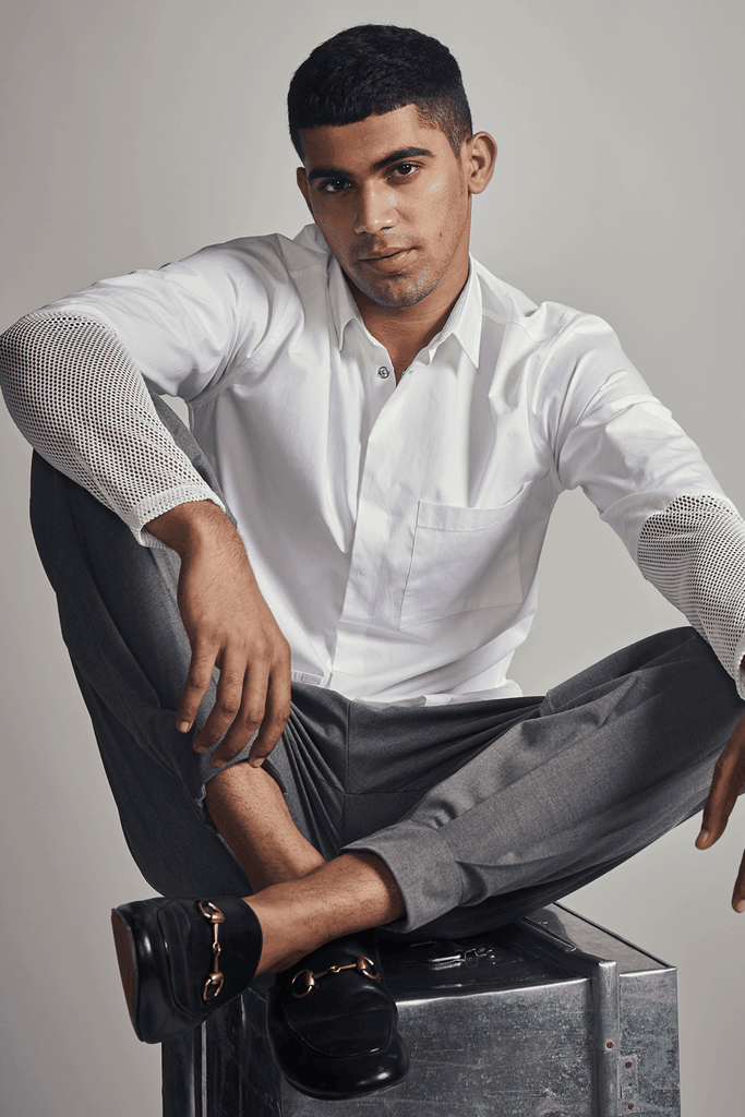 MESH CUFF SHIRT - dash and dot dash and dot