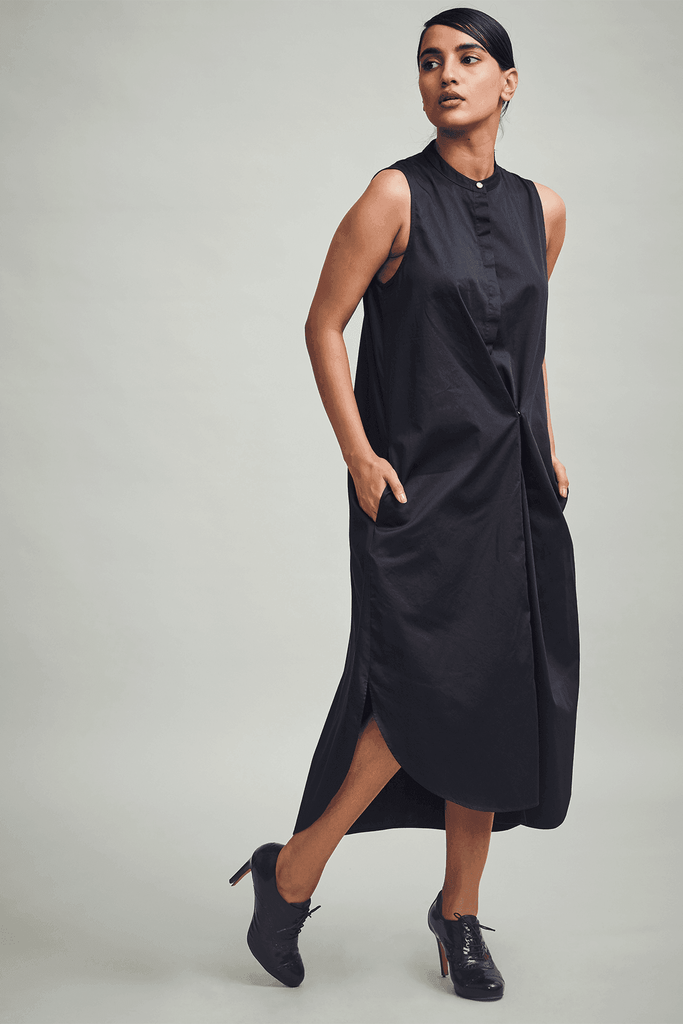 BUTTON PLEAT MIDI - dash and dot dash and dot