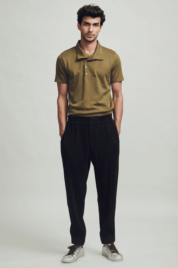 OFF CENTER PLACKET POLO - dash and dot dash and dot