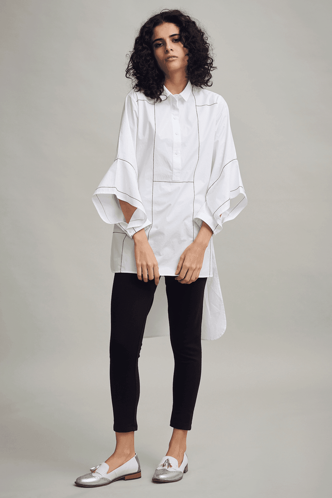 CONTRAST STITCH SHIRT - dash and dot dash and dot