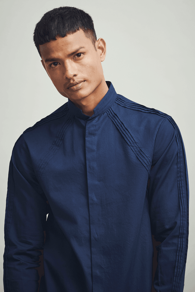 IRREGULAR PLEATED SHIRT - dash and dot dash and dot