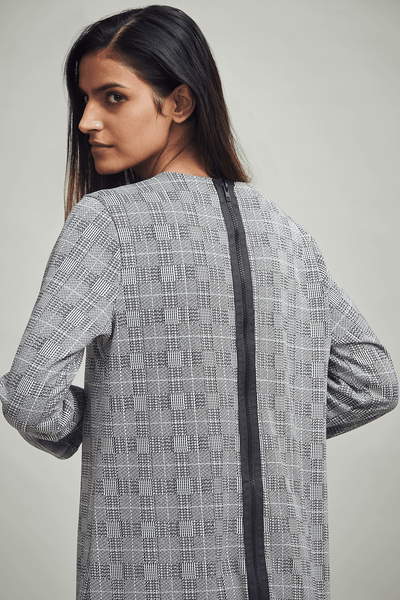BACK ZIP PATTERN DRESS - dash and dot