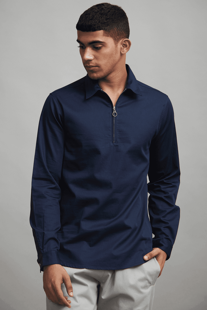 ZIP FRONT POPOVER - dash and dot dash and dot