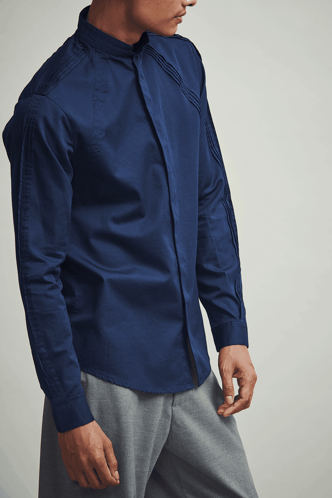 IRREGULAR PLEATED SHIRT - dash and dot dash and dot