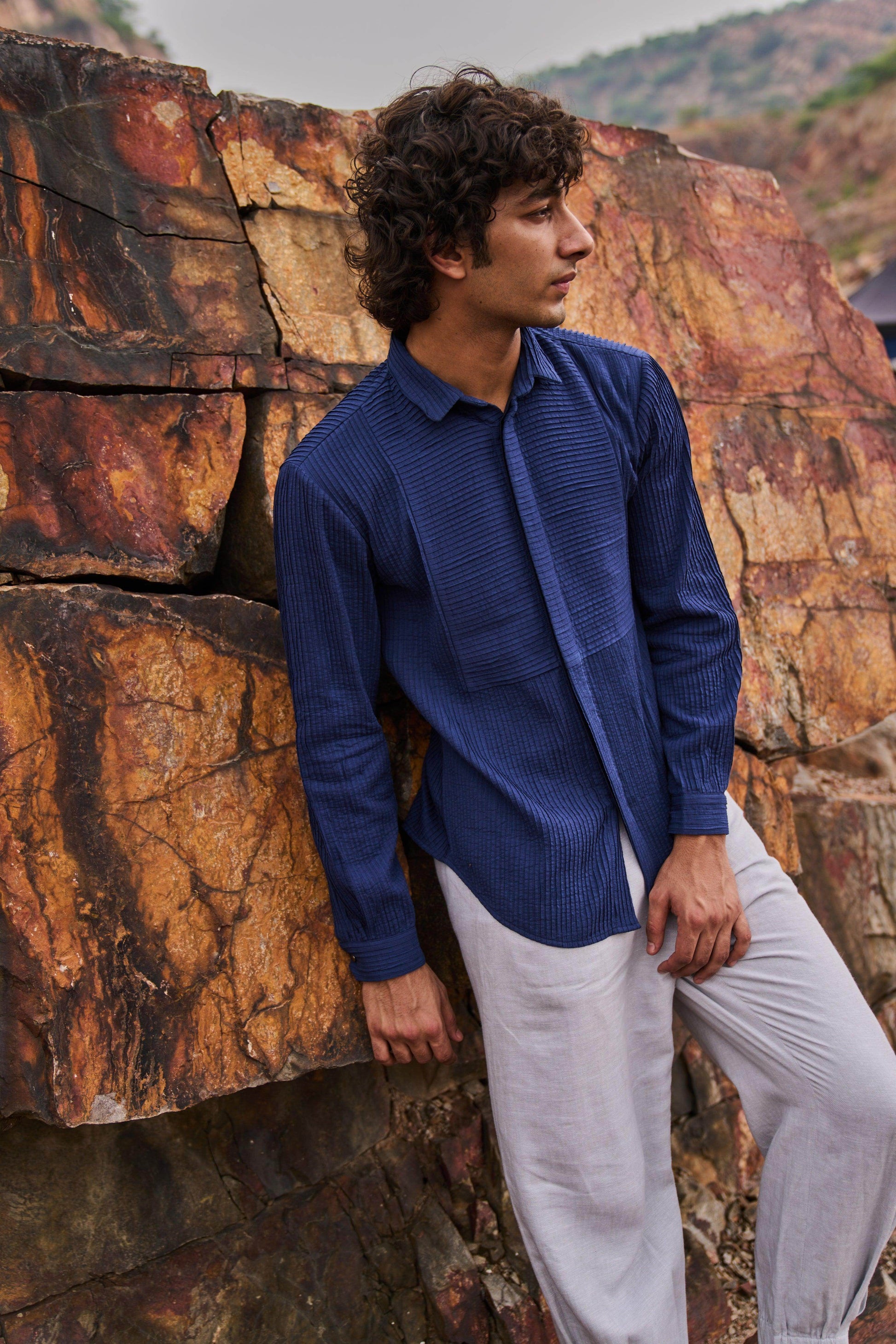 PINTUCK FULL SLEEVE SHIRT - dash and dot