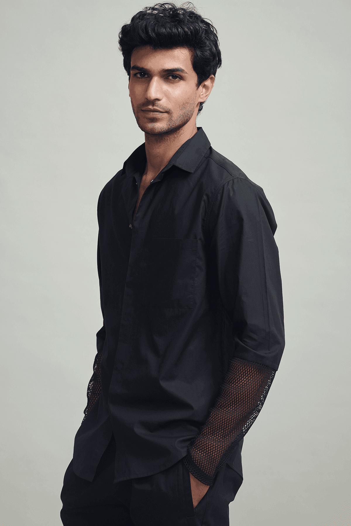 MESH CUFF SHIRT - dash and dot