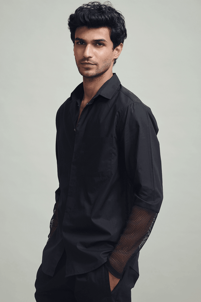 MESH CUFF SHIRT - dash and dot dash and dot