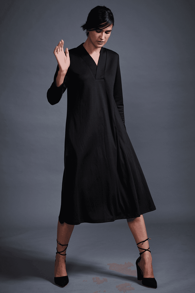 OVERLAP V NECK DRESS - dash and dot