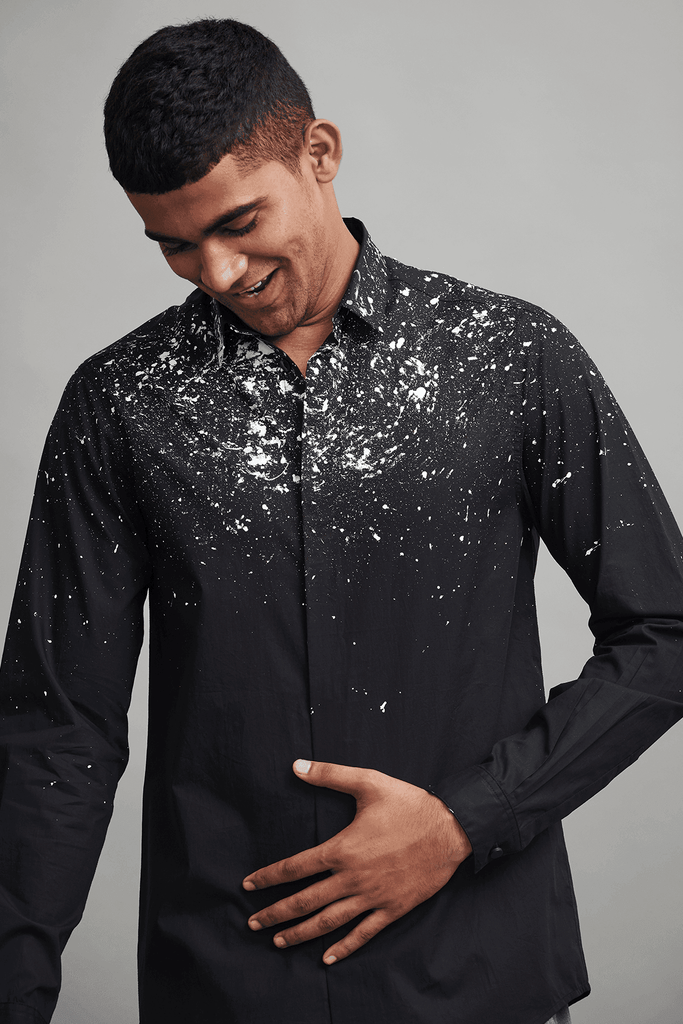 HAND PAINTED SHIRT - dash and dot dash and dot