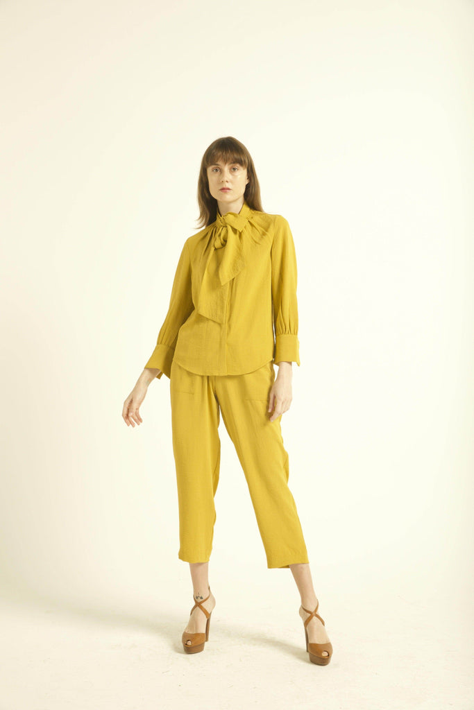 MUSTARD TAPERED PANT - dash and dot dash and dot