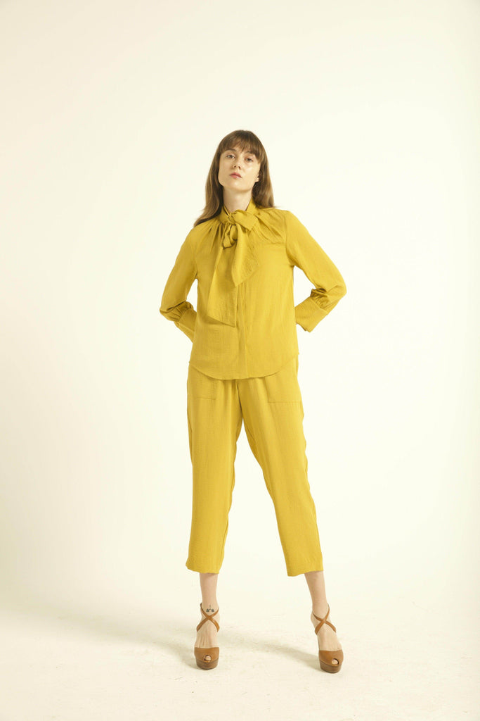 MUSTARD TAPERED PANT - dash and dot dash and dot