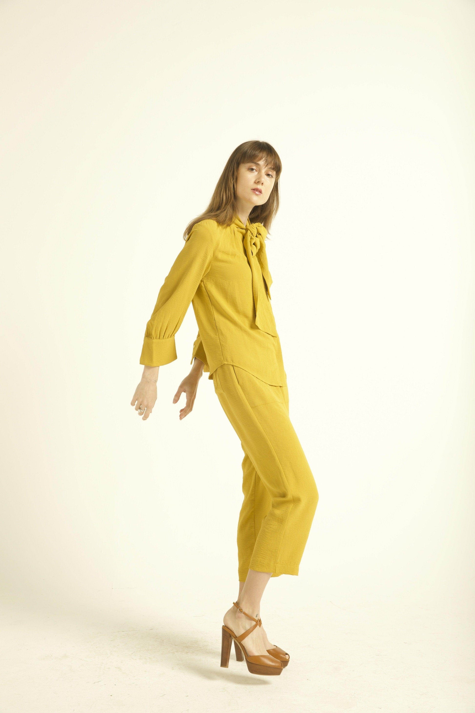 MUSTARD TAPERED PANT - dash and dot