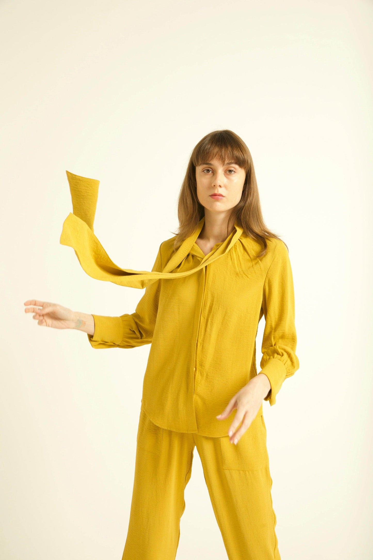 MUSTARD BOW TOP - dash and dot