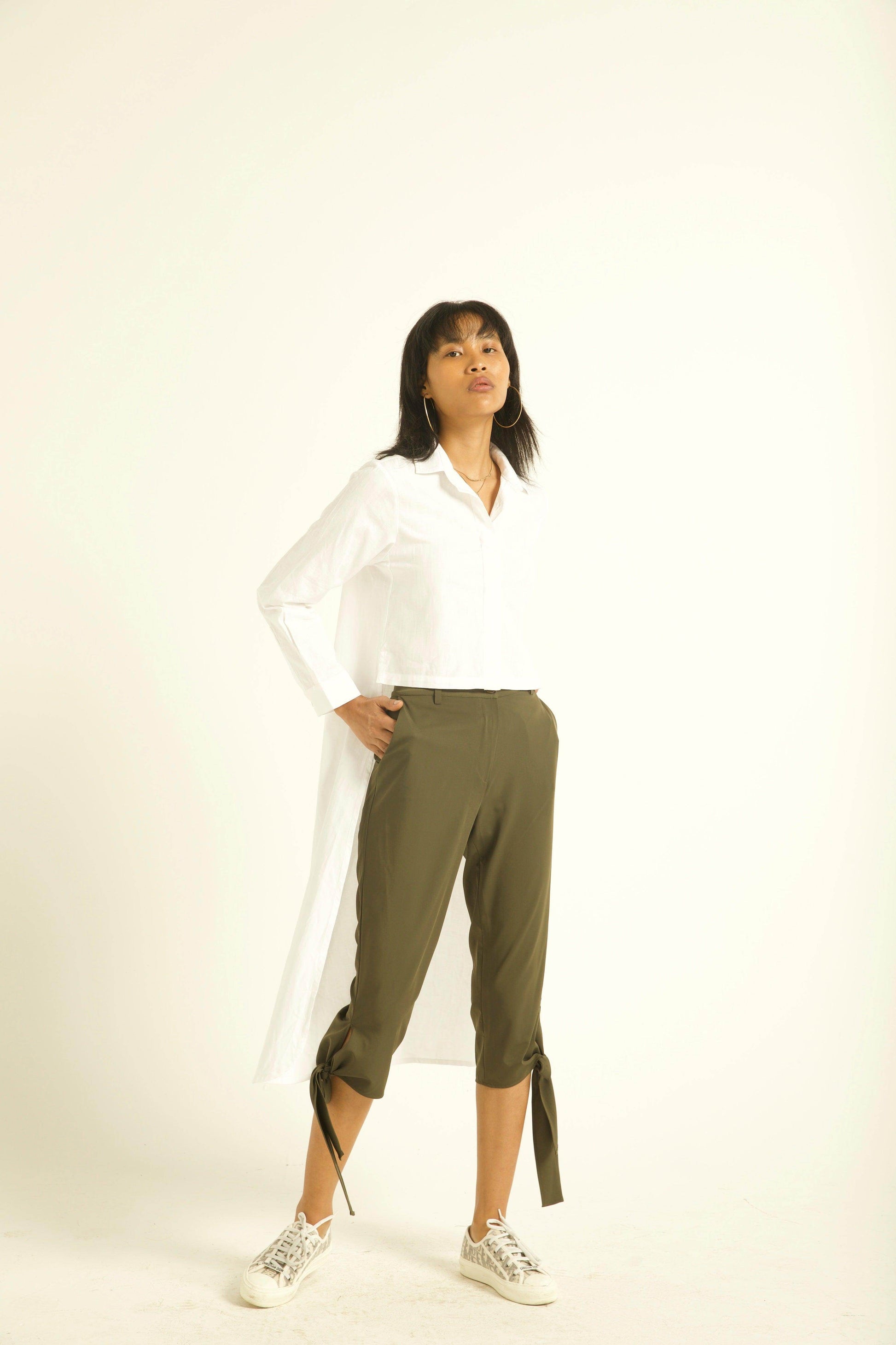 TIE-UP CROP PANT - dash and dot