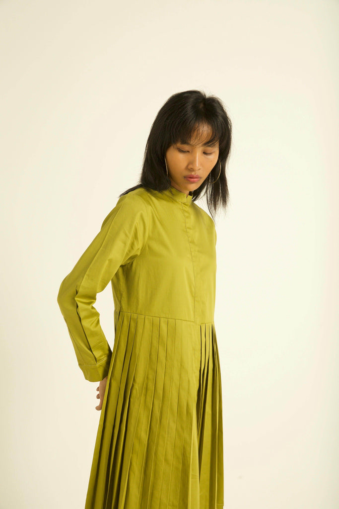 ACCORDION PLEAT SHIRT DRESS - dash and dot dash and dot